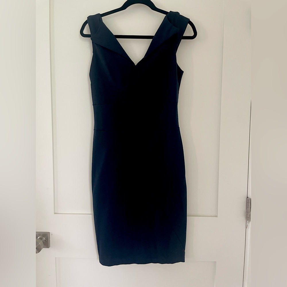 Elegant Navy Blue Backless Dress